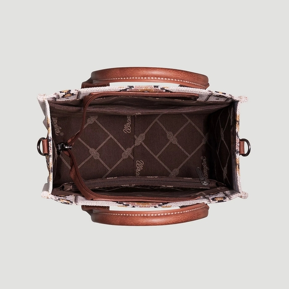 NWT Wrangler Southwestern Blue Canvas Crossbody Tote Bag WG2202-8120SBR - Picture 5 of 5